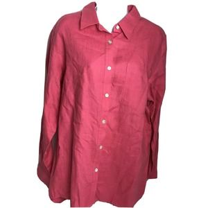 Pure And Simple 100% Linen pink blouse